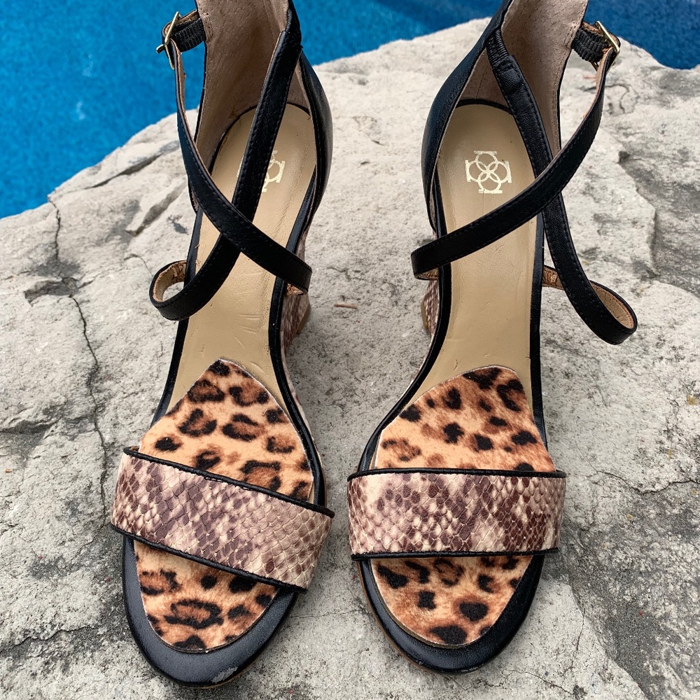 Ann Taylor Snakeskin Wedge Sandal